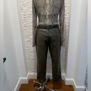 BCBGeneration Khaki Faux Lather Pants